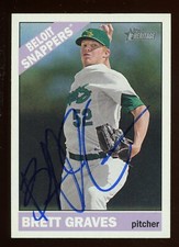 2015 Beloit Snappers BRETT GRAVES Signed Card autograph A'S MARLINS RC auto