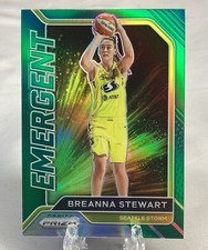 2021 Panini WNBA Prizm Breanna Stewart Emergent Green Prizm Holo Prizm #9 Storm