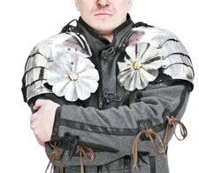 SCA combat pauldrons with besagews