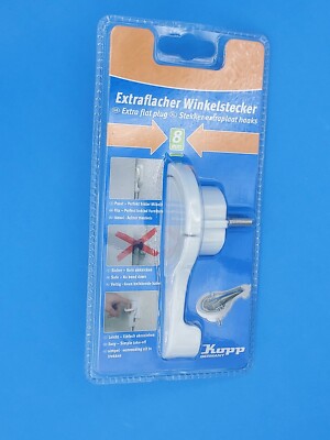 Kopp Winkelstecker extraflach , 250V/16A schwarz oder weiß