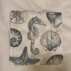 Two Single Cocktail Napkins For Decoupage Ocean Sea Horse Shells Coastal Decor