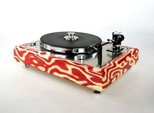 Restored Thorens TD166 turntable with wood veneer  high gloss finish