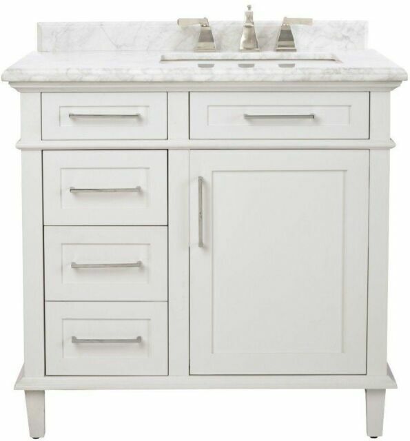 Bath Vanity Carrara Marble Top 36 In X, Bathroom Vanity With Carrara Marble Top