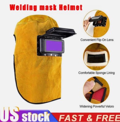 Fully protected leather lens welder Glasses welder mask Welding mask Helmet