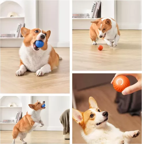 Palla giocattolo elettronica USB Smart Dog interattiva animale domestico automatico palla in movimento regalo - Foto 12 di 20