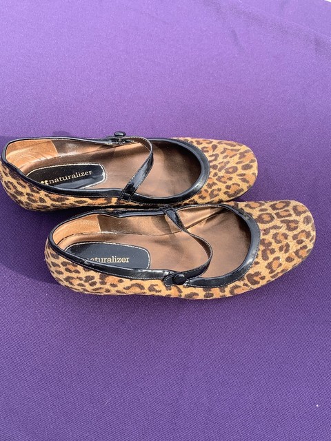 NATURALIZER Leopard Cheetah Mary Janes Ballet Flats womens Sz 7.5 Wide ï¸sj17j7 | eBay