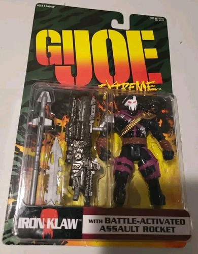 Gijoe Extreme Iron Klaw  5" Jointed Action Figure w/ Rocket Hasbro 1995 New