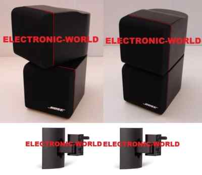 NICE PAIR OF BOSE LEGENDARY REDLINE Double Cube Speakers with Wall Brackets