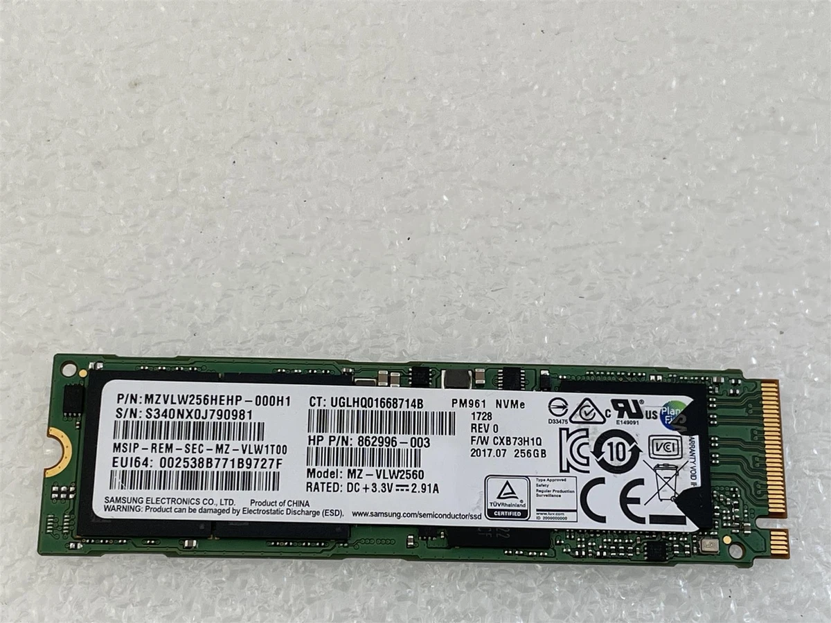 For HP L37417 001 Samsung 256GB PM961 NVMe MZVLW256HEHP SSD Solid State Drive