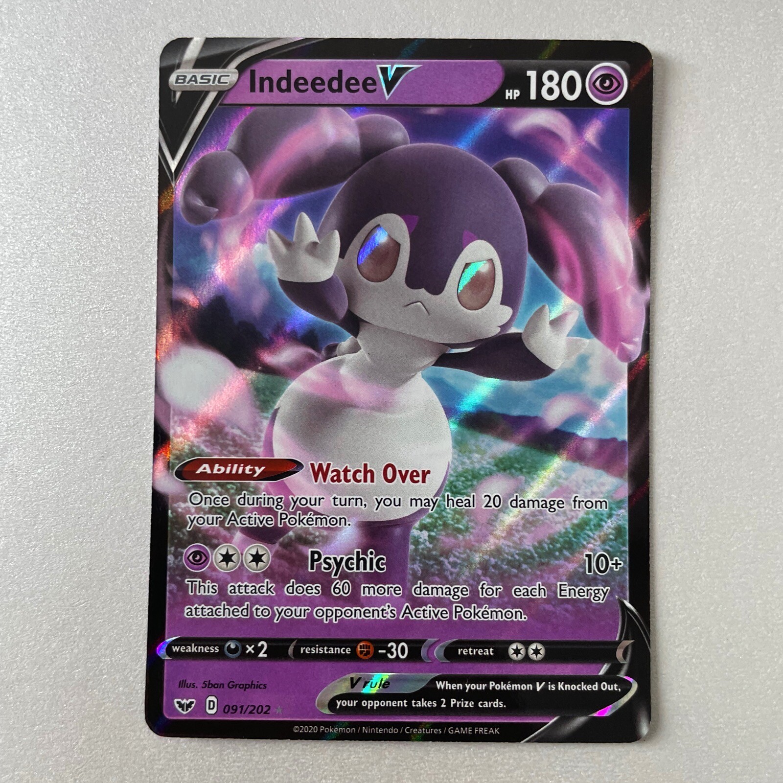 Pokémon Sword & Shield #91 Indeedee V Full Art Holo Ultra Rare
