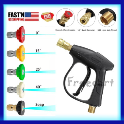 High Pressure 3000PSI Car Power Washer Gun Spray Wand Lance Nozzle and Hose Set