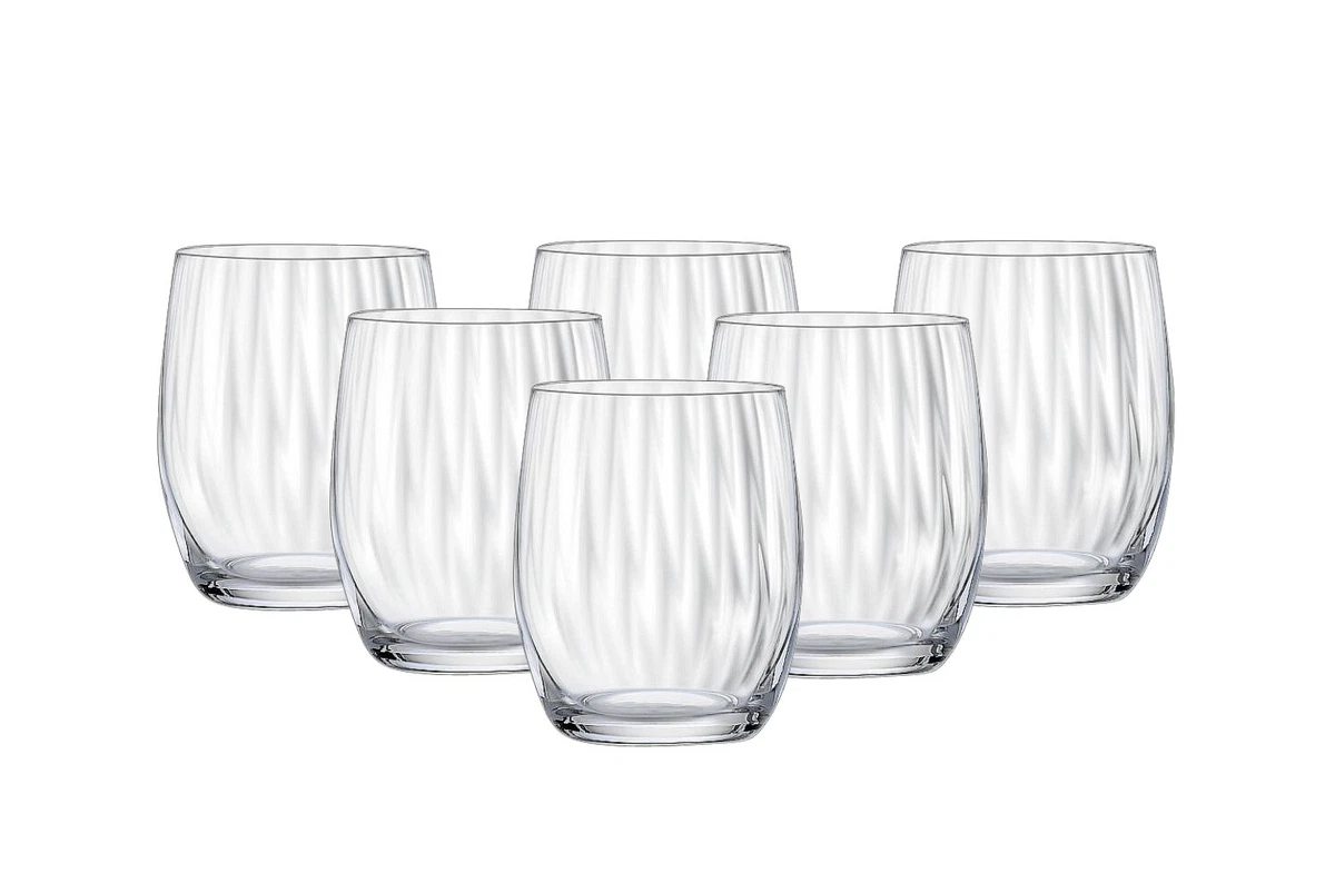 Bohemia Crystal Waterfall OF Tumbler Drinking Glass 300ml 6pc 25180.300.22