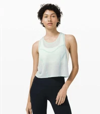 Lululemon Women’s Stronger As One Muscle Crop Tank Top Size 8 Baby Blue HEGW