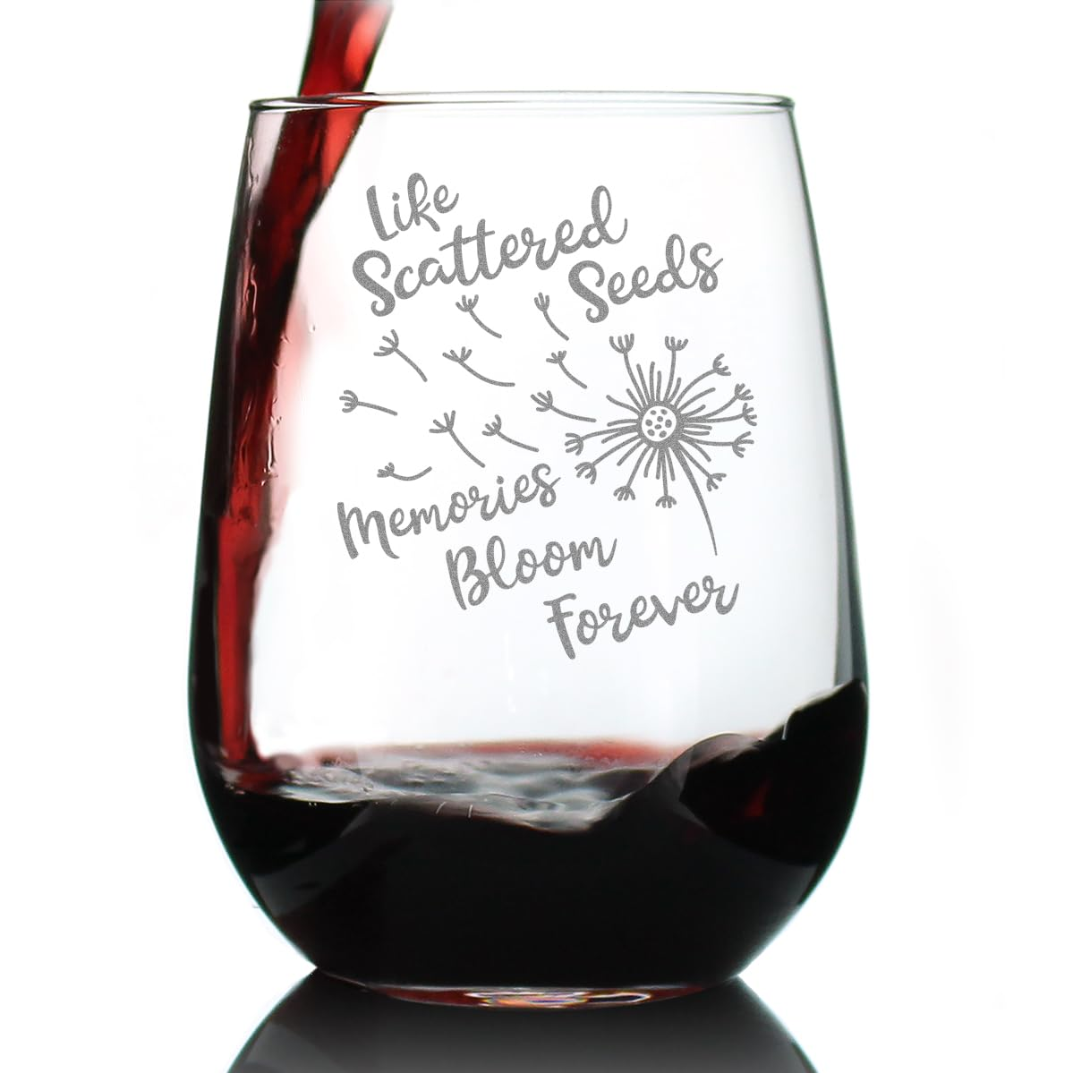 Dandelion Stemless Wine Glass Memorial Gift for Loved Ones