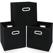 Fabric Cloth Storage Bins,Cube Organizer with Dual Handles Foldable Baskets f...