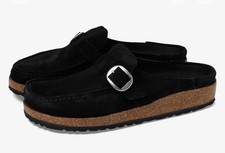 Birkenstock Buckley Black Suede US Women's 7-7.5 Narrow EU 38 RV 140 EUC NICE 