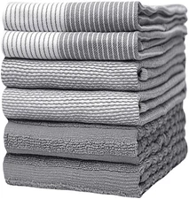 Premium Kitchen Towels (20”x 28”, 6 Pack) | Large Cotton Kitchen Hand Towel |...