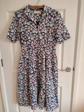 Seasalt Bossava Dress In A Pretty Leaf Design Size 8