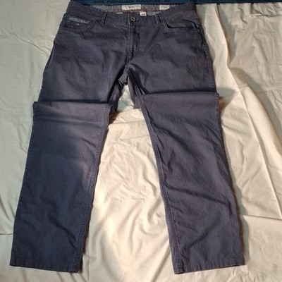 BRAX Feel Good Blue Twill Cotton Casual Pants Modern Fit Straight Leg 34W