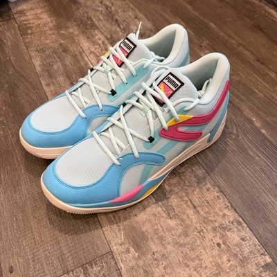 Men s Size 14 Puma TRC Blaze Court Eggshell Blue Elektro Pool