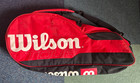 Wilson Multi Tennis Racket Carry Case With Handle & Shoulder Strap Red / Black