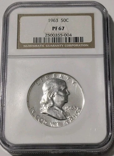 1963-P Philadelphia Ben Franklin Proof Silver Half Dollar NGC PR67
