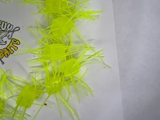 Fuzzy Chartreuse Dice with matching wigglers 5 pack Made in USA bin 1