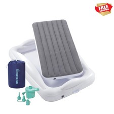 Inflatable Toddler Travel Bed with Safety Bumpers 4-Sided , Portable Toddler...