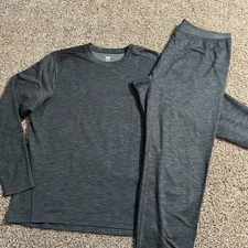 REI Co-op Base Layer Set Mens XL Gray Long Sleeve Thermal Underwear Pants Hiking