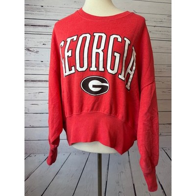 Pressbox Georgia Bulldogs Sweatshirt Small Womens Red Oversized Janice Pullover