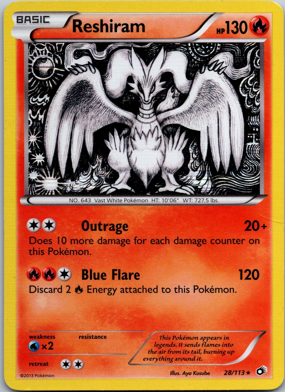 Pokemon Legendary Treasures 28/113 Holo Reshiram MP