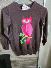 NWT Hanna Andersson Girl  s Owl Sweater Size 130