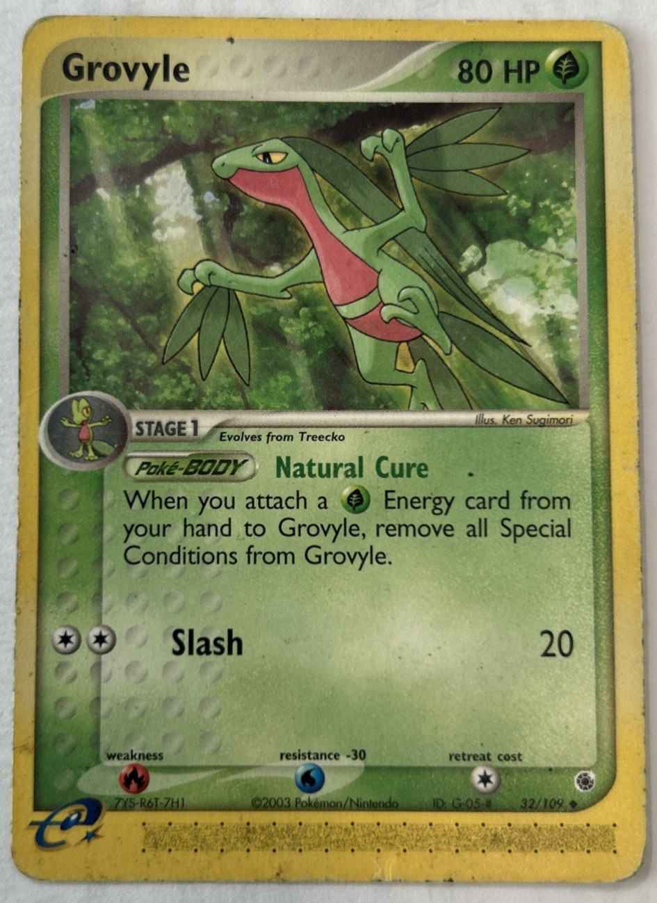 2013 Pokemon Ruby & Sapphire #32 Grovyle Regular Card HEAVILY PLAYED
