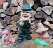 Gartenzwerg  Jäger - Fuchs - Pilz  Kunststoff  42 cm - 17 cm - 21 cm Hoch