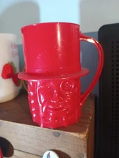 Vintage Planters Advertising Mr Peanut Red Plastic Mug Cup with Handle