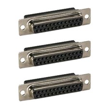 3 Pcs DB25 D-SUB 25 Pin Female Crimp Pin Connector Cup Socket Assembly