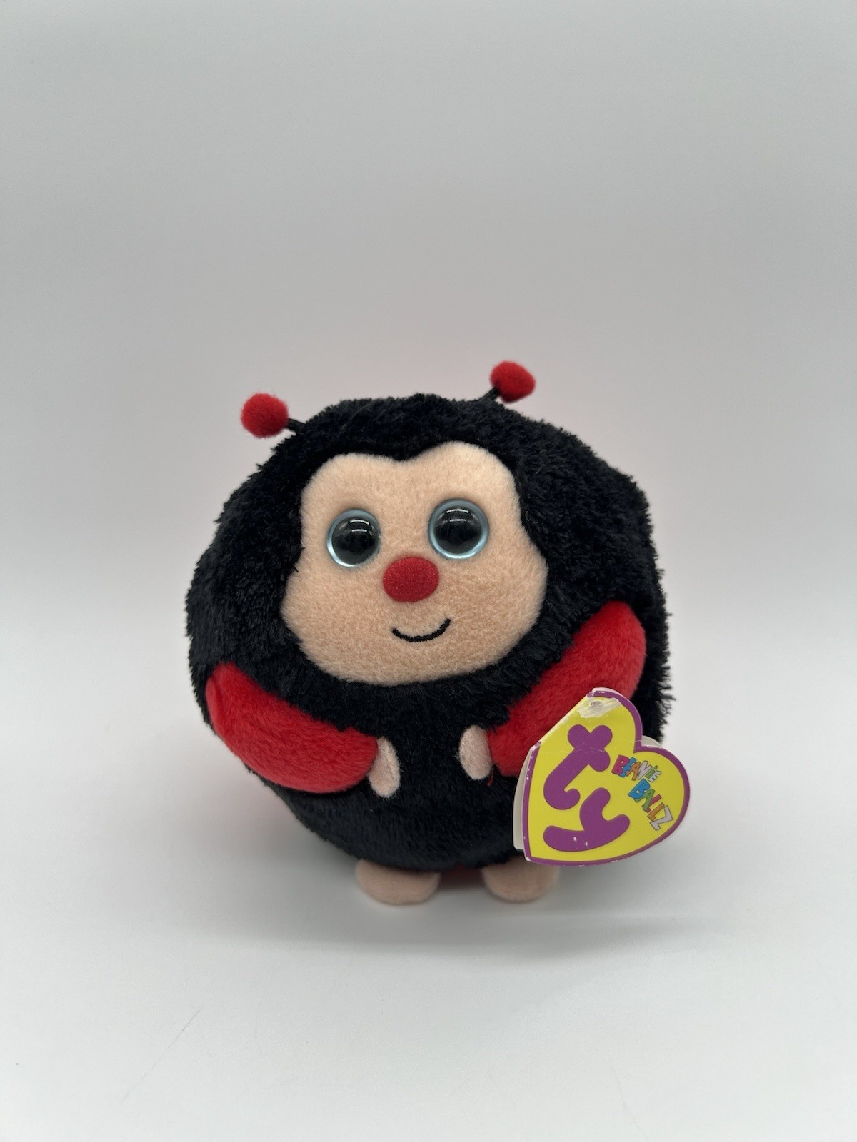 TY Beanie Ballz Collection DOTS the Ladybug Round Plush Stuffed Toy 2011