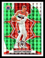 Kristaps Porzingis Green Mosaic Prizm 2021-22 Panini #153 Washington Wizards