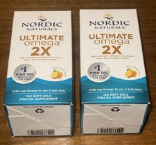 Nordic Naturals Ultimate Omega 2X 240 Soft Gels Extra Strength 2150mg Lemon NiB 