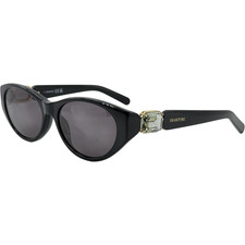 Swarovski SK0350 Womens Plastic Sunglass 01A Shiny Black 55-17 Gray Lens w Case
