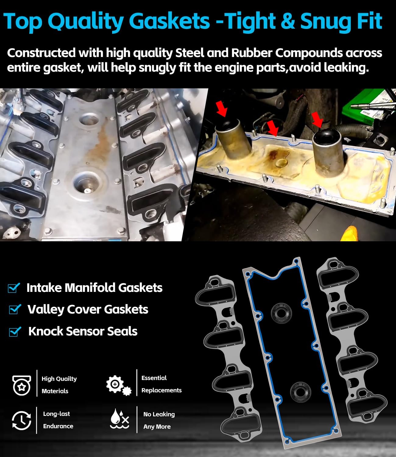 Engine Cylinder Head Gasket Set For Chevrolet GMC Buick Cadillac 4.8L 5.3L V8