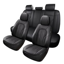 Car Seat Cover Leather Car Seat Cover, Waterproof Seat Covers, Full Set Black