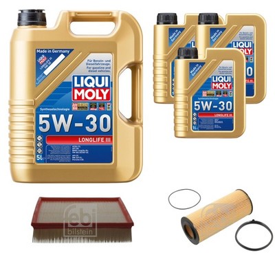 FEBI BILSTEIN Inspektionspaket 8L Liqui Moly 5W30 Longlife3 für Audi A6 Avant