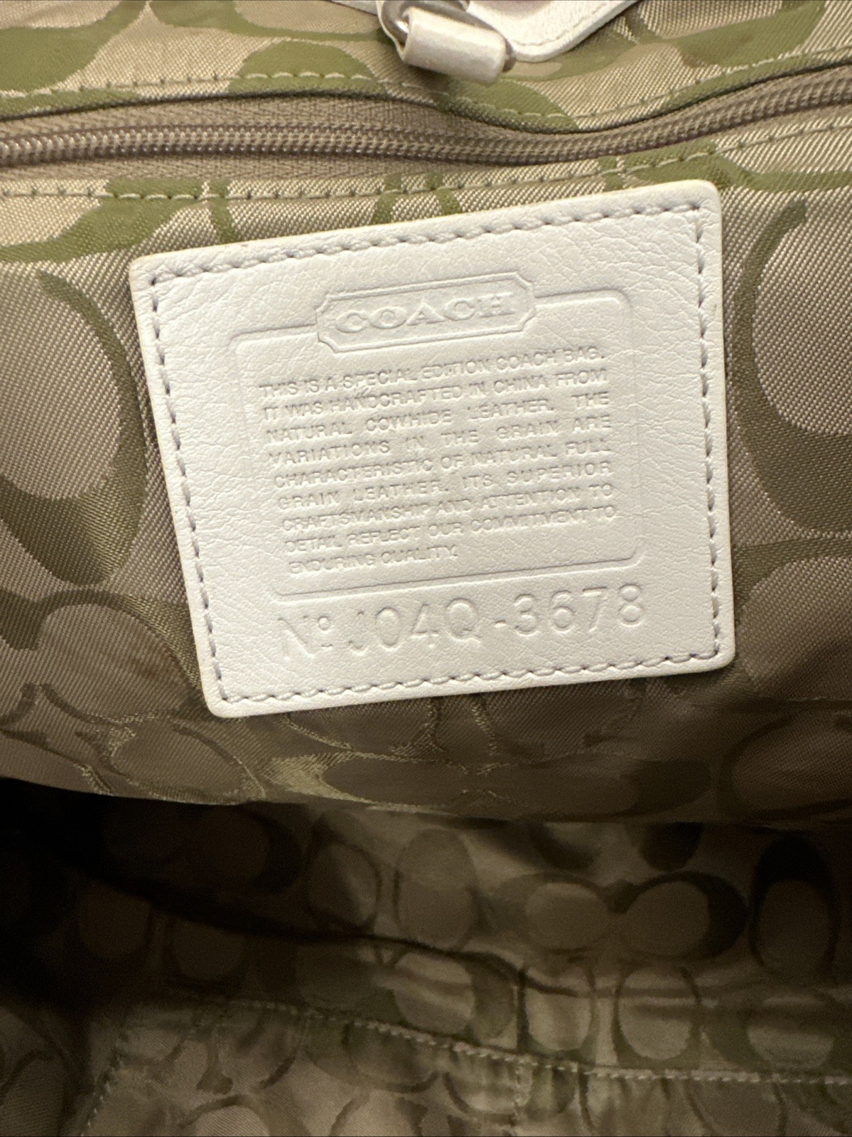 COACH 3678 Dot Gallery Tote Bag Ivory Multicolor Patent Leather Logo thumbnail 13