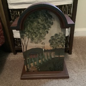 Hand Painted  Landscape Wooden Clock