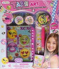 Hot Focus Tape Art Secret Passcode Journal, Emoji