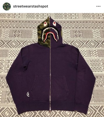 A Bathing Ape Bape 1st Camo Shark Full Zip Hoodie Size Medium