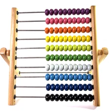 Ikea Mula Solid Wood Tabletop Abacus Multi Color Beads Foldable VTG 1999