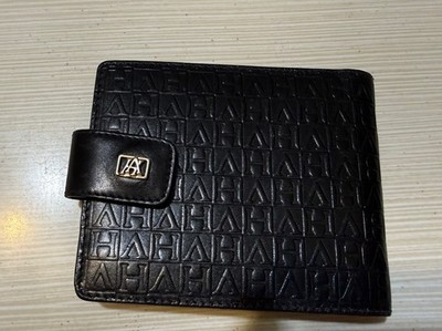 Victor Hugo billfold black leather embossed with change purse