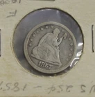 1857 US Seated Liberty Quarter 25c Fine+ (Cleaned)